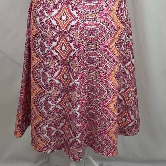 Prana Red & Orange Print Wrap Bodice GorpCore Athletic Dress NWOT Size M - Picture 7 of 15